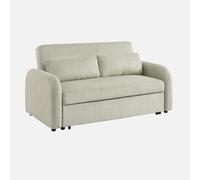 swe ivano letto arrotondato in velluto a coste, 2 posti Grigio chiaro - 170x90x88 cm