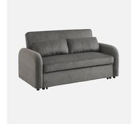 swe ivano letto arrotondato in velluto a coste, 2 posti Grigio scuro - 170x90x88 cm