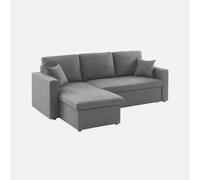 swe ivano Letto Compatto in Tessuto, 3 posti Grigio Scuro - 213.5x136.5x83 cm