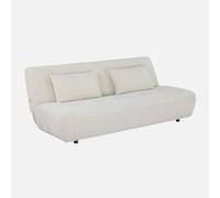 swe ivano letto convertibile in tessuto ciniglia, 3 posti Bianco - 195x99x83 cm