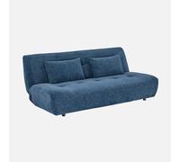 swe ivano letto convertibile in tessuto ciniglia, 3 posti Blu - 195x99x83 cm