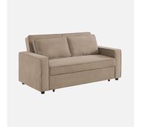 swe ivano Letto in Velluto a Coste, 2 posti Beige - 172.5x91.5x88.5 cm