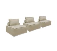 sweeek Divano modulare, 3 posti, Dao, Beige, 90x90x40 cm