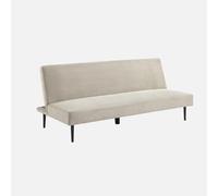 swe ivano panca letto in velluto a coste con base in metallo, 3 posti Beige grigio - 180x85x74.5 cm