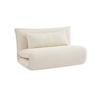 sweeek - Driver convertibile a 2 posti in Bouclette testurizzate bianco sporco L 120 x P 80 x H 66 cm - Fleeep