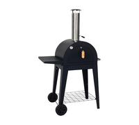 sweeek - Forno per pizza all'aperto a carbone. Colore nero - Giulia - pietra di cottura roulette pala e custodia. L70xP63xH122cm
