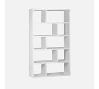sweeek Libreria Asimmetrica a 5 Livelli con 10 Scomparti Bianco - 111.2x39x190 cm