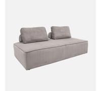 sweeek Modulo per divano modulare in velluto a coste, 2 posti Grigio chiaro - 180x90x78 cm