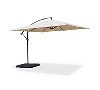 sweeek Ombrellone quadrato eccentrico, 3x3m Beige - 300x295x250 cm