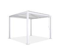 sweeek Pergola bioclimatica 3x3m Alluminio e Acciaio, lamelle orientabili, Palace 3x3m, Bianco, 292x292x231 cm
