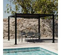 sweeek Pergola bioclimatica 3x3m Alluminio e Acciaio, lamelle orientabili, Palace 3x3m, Nero, 292x292x231 cm