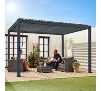 sweeek Pergola bioclimatica Grigio Antracite Triomphe 300 x 400 cm, Alluminio con lamelle Regolabili