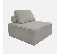 sweeek Poltrona per Divano modulare, 1 Posto, Lao, Grigio Chiaro, 90x90x40 cm