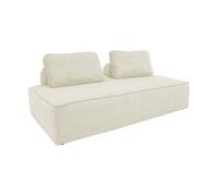 sweeek Poltroncina per Divano modulare 2 posti in Velluto a Coste, Lao, Crema, 180x90x78 cm