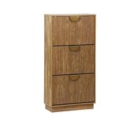 sweeek - Scarpiera effetto legno di mango scanalato 3 cassetti - L 60 x P 25 x H 121 cm - Celian