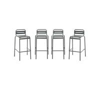 sweeek Set 4 sedie alte bistrot in acciaio Antracite - 44x41x85 cm