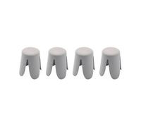 sweeek Set 4 sgabelli impilabili in Bou rigio Chiaro - 44x30x46 cm