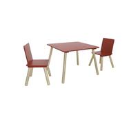 sweeek Set tavolo e 2 sedie per bambini Terracotta - 60x60x44 cm