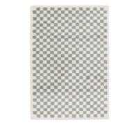 sweeek Tappeto a Scacchiera di Colore Azzurro e Crema, Taylor, 170x120x3 cm