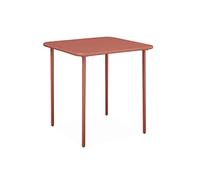 sweeek Tavolo da Giardino in Metallo 2 posti, Amelia 70cm, Terracotta, 70x70x72.5 cm