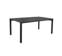 sweeek - Tavolo da pranzo rettangolare Legno di Hevea e impiallacciato rovere nero 6 posti - 180 x 100 x 75 cm - Solene