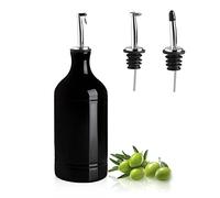 Sweejar,Dispenser in ceramica per olio d'oliva, per olio opaco, protegge l'olio per ridurre l'ossidazione, sciroppo di caffè e altri liquidi, confezione da 1.467 ml (nero)