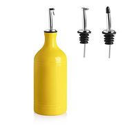 SWEEJAR - Distributore di olio d'oliva in porcellana, opaco, protegge l'olio per ridurre l'ossidazione, adatto per conservare olio, aceto, salsa di soia e altri liquidi, 1 pezzo, 467 ml (giallo)