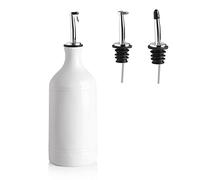 Sweejar Home Dispenser per olio d'oliva, in porcellana, 460 ml, bianco, adatto per conservare olio, aceto, salsa di soia e altri liquidi, riutilizzabile, lavabile in lavastoviglie