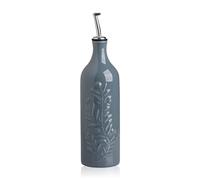 Sweejar Home Grande Bottiglia Dispenser in Ceramica per Olio d'Oliva, 700ml, Ampolla Opaca con Rilievi Protegge dall'Ossidazione, Bottiglia per EVOO, Aceto, Salsa di Soia, Blu Nebbia
