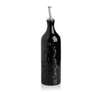 Sweejar Home Grande dispenser in ceramica per olio d'oliva, 700 ml, opaco, protegge l'olio per ridurre l'ossidazione, dispenser per olio per EVOO, aceto, salsa di soia, confezione da 1 (nero)
