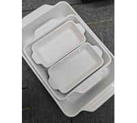 Sweejar Home Set di 4 teglie da forno in ceramica, rettangolari con manici, teglie per lasagne profonde per cucinare, gratinare, arrostire, banchetti e uso quotidiano (turchese)