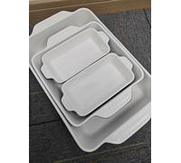 Sweejar Home Set di 4 teglie da forno in ceramica, rettangolari con manici, teglie per lasagne profonde per cucinare, gratinare, arrostire, banchetti e uso quotidiano (blu navy)