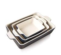 Sweejar Set di teglie da forno rettangolari in ceramica, per lasagne da forno, per cucinare, cucina, cena per torte, banchetti e uso quotidiano, 30 x 20 x 7 cm (blu navy)