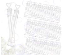 Sweelov 100x Bolle di Sapone con Il Manico a Cuore per Nozze Wedding Bubble Bianco Matrimonio Compleanni Nuziali della tavola di Accessori per Feste