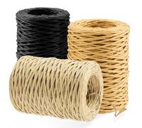 Sweelov 3 x 80 m di filo di carta naturale, filo di ferro per fai da te, per bouquet di nozze, confezione da 2 mm (marrone naturale)