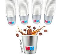 SWEEPING,1000 Bicchierini Caffè monouso,tazzine caffe in carta da 75ml - SILVER EDITION - Bicchieri caffe monouso per un esperienza elegante