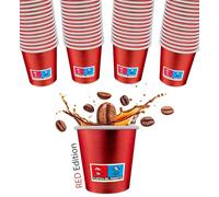 SWEEPING, 500 Bicchierini Caffè monouso,tazzine caffe in carta da 75ml - RED EDITION - Bicchieri caffe monouso per un esperienza elegante