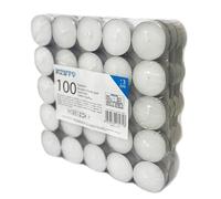 SWEEPING Tea light Candele Bianche - Set da 100 Candele tealight Durata 3 ore di Combustione - Lumini Bianchi