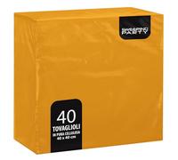 SWEEPING Tovaglioli di Carta Colorati, Soffici e Morbidi, Confezione da 120 tovaglioli monouso, Formato 40x40 Piegati in 4, 2 veli, Colore Arancione, Carta 100% Pura Cellulosa
