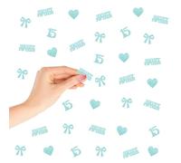Sweet 15 coriandoli, Happy 15th Birthday Table Confetti per ragazza, Mis 15 Paper Scatters, Glitter Sweet Fifteen Cut out per festa di anniversario decorazione della tavola -120 pezzi