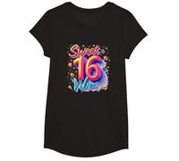 Sweet 16 Vibes: Regalo per Il 16° Compleanno per Ragazze Adolescenti Maglietta, Ragazze, Nero, S