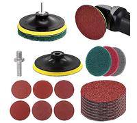 Sweet 5 pollici Sanding Discs pad Assortment Set, 5 pollici Hook and Loop Backing con 80 100 120 180 240 400 Grit Sanding Discs and Loop Backing con fusto da 1/4 pollici, carta vetrata