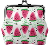 Sweet and Juicy - Portamonete da donna in pelle, con fette di anguria, piccolo portamonete con chiusura a lucchetto a forma di bacio, regalo per ragazza, Come nella foto, Taglia unica, Organizer per
