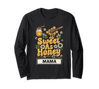 Sweet As Honey Mama Bumblebee, Grafica Floreale retrò Maglia a Manica