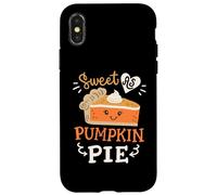 Sweet As Pumpkin Pie Carino Natale Felice Ringraziamento Autunno Custodia per iPhone X/XS