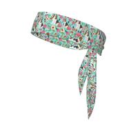 Sweet Basset Hound Floral Print Head Tie Bands, Ninja Karate Tie, Athletic Sweatbands, Sweat Wicking Workout Head Band
