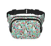 Sweet Basset Hound Florals - Marsupio unisex alla moda, elegante marsupio per allenamenti, corsa, viaggi ed escursionismo, Nero , Taglia unica