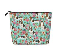 Sweet Basset Hound Florals Una borsa versatile da viaggio, ideale per routine quotidiane e viaggi di lavoro, Nero , Taglia unica, Beauty case