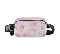 Sweet Blush Color Star - Marsupio a tracolla alla moda per uomo e donna, grande capacità, con cinghia regolabile, per viaggi, corsa, escursionismo