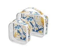 Sweet Boho Owls Borsa da toilette per le donne approvata TSA piccola borsa per il trucco trasparente da uomo kit da barba